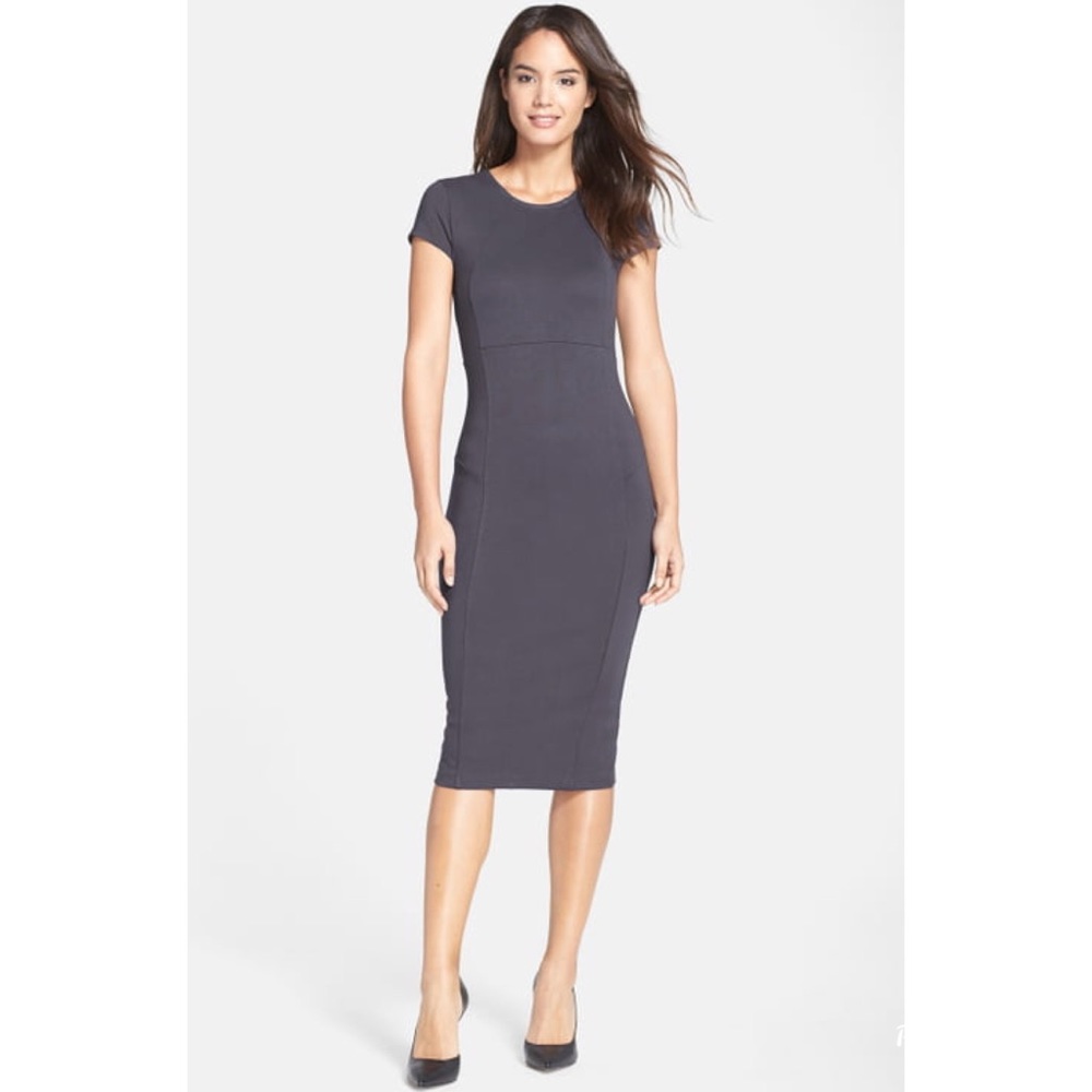 Felicity & Coco Ward Seamed Pencil Dress Grey
